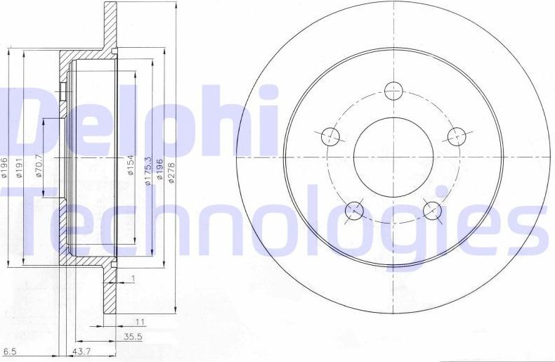 Тормозной диск Delphi. Артикул BG3143