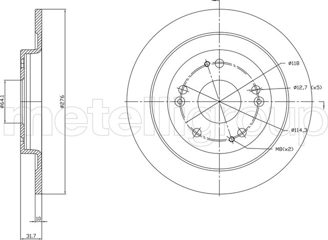 Тормозной диск Metelli. Артикул 23-1391C