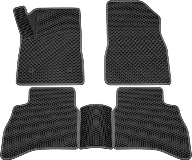 Коврики Rezkon 3D EVA Ромб резиновые для салона Chevrolet TrailBlazer III 2020-2026 Серый кант. Артикул 9212060102