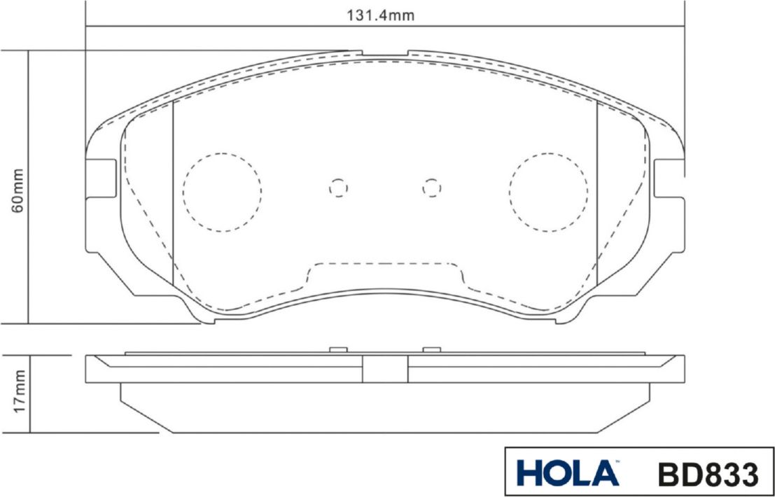 Тормозные колодки HOLA. Артикул BD833