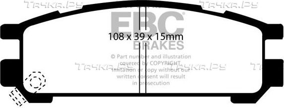 Тормозные колодки EBC Brakes задние для Subaru Impreza I 1992-2000. Артикул DP2821