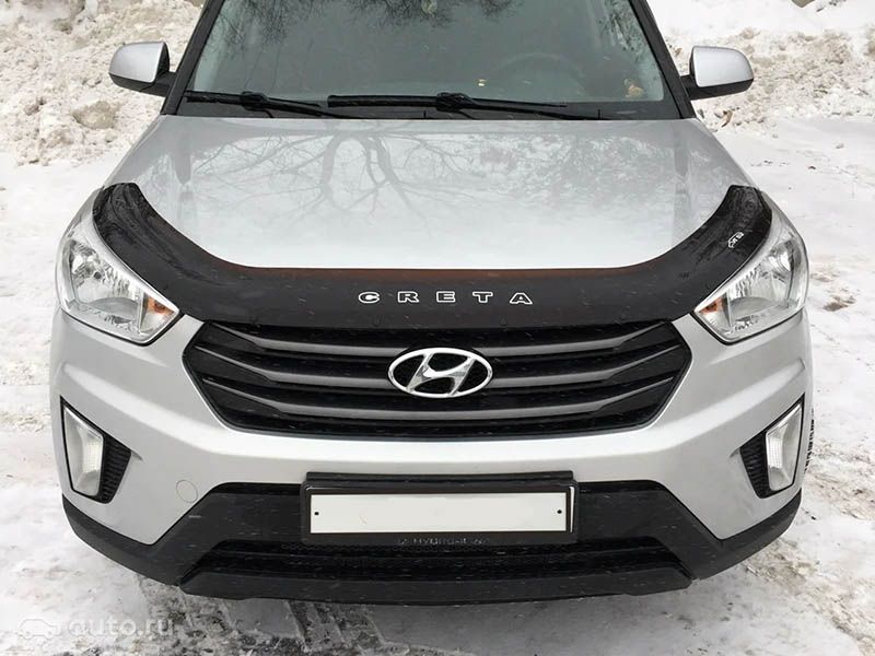Дефлектор VT52 для капота длинный Hyundai Creta 2016-2020. Артикул HYD57VT