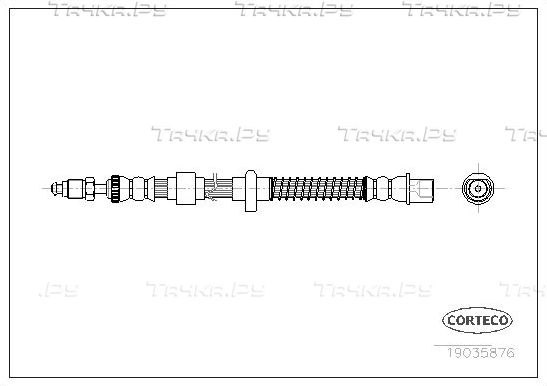 Тормозной шланг Corteco задний правый для Peugeot 407 2004-2011. Артикул 19035876