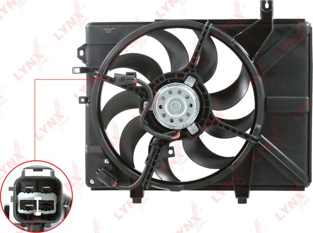 Вентилятор радиатора двигателя LYNXauto для Hyundai Getz I 2002-2006. Артикул RF-1394