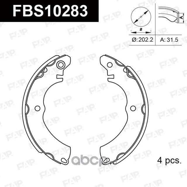 Тормозные колодки барабанные (FAP). Артикул FBS10283