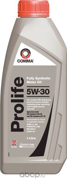 МАСЛО МОТОРНОЕ СИНТ. PROLIFE 5W30, 1Л. (Comma) Comma. Артикул PRO1L