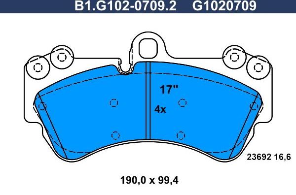 Тормозные колодки Galfer. Артикул B1.G102-0709.2