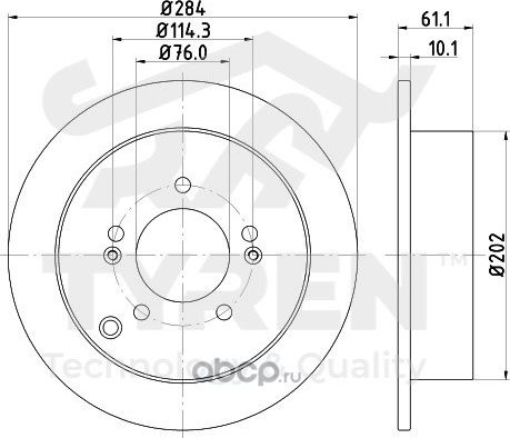 Тормозной диск (Tyren). Артикул TYR1015581