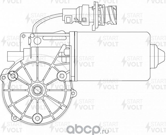 Мотор стеклоочистителя (моторчик дворников) StartVOLT передний для DAF CF 85 2001-2013. Артикул VWF 2512