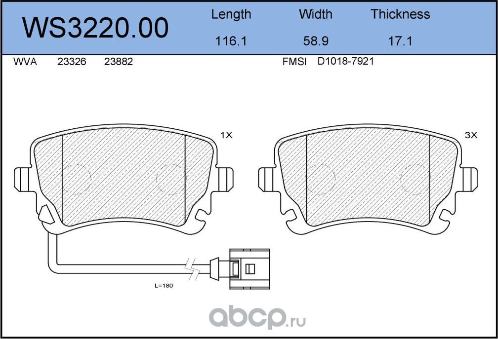 Колодки тормозные дисковые задние VOLKSWAGEN MULTIVAN T5 23, TRANSPORTER T5 23, (Jeenice). Артикул WS322000