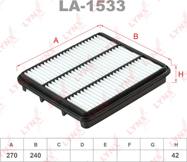 Воздушный фильтр LYNXauto. Артикул LA-1533