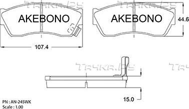 Тормозные колодки Akebono Standard. Артикул AN-245WK