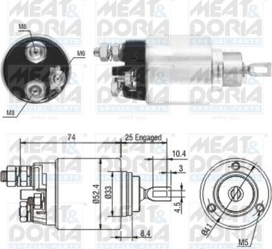 Втягивающее реле стартера Meat & Doria для Fiat Ducato III 2006-2026. Артикул 46144