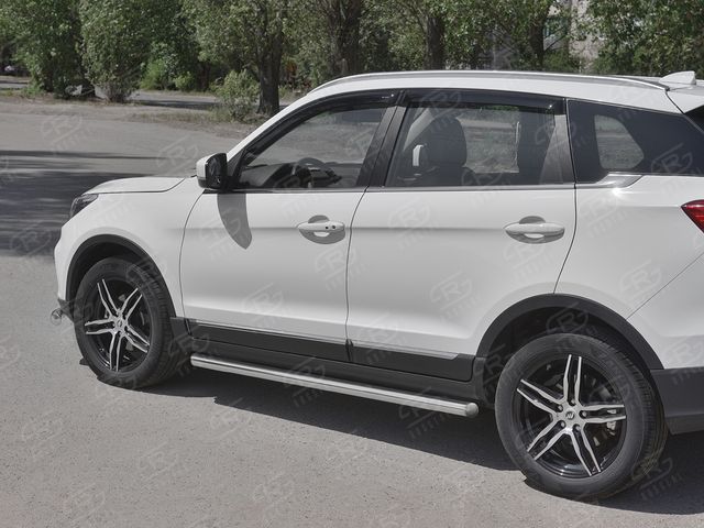 Защита порогов RusStal труба d63 (вариант 3) для Lifan X70 2018-2026. Артикул LF7T-0032873