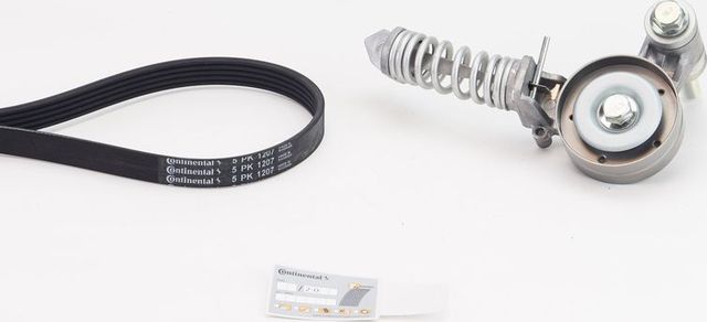 Приводной ремень поликлиновой с роликами (комплект) ContiTech. Артикул 5PK1207K1
