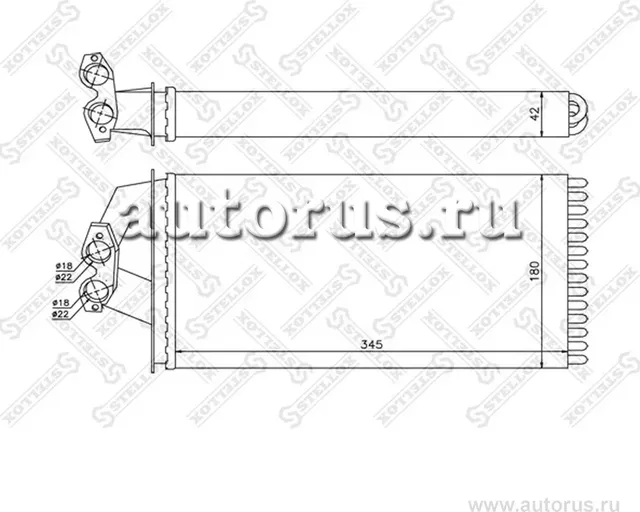 Радиатор отопителя (печки) Stellox для Mercedes-Benz V-Класс I (W638) 1996-2003. Артикул 10-35172-SX