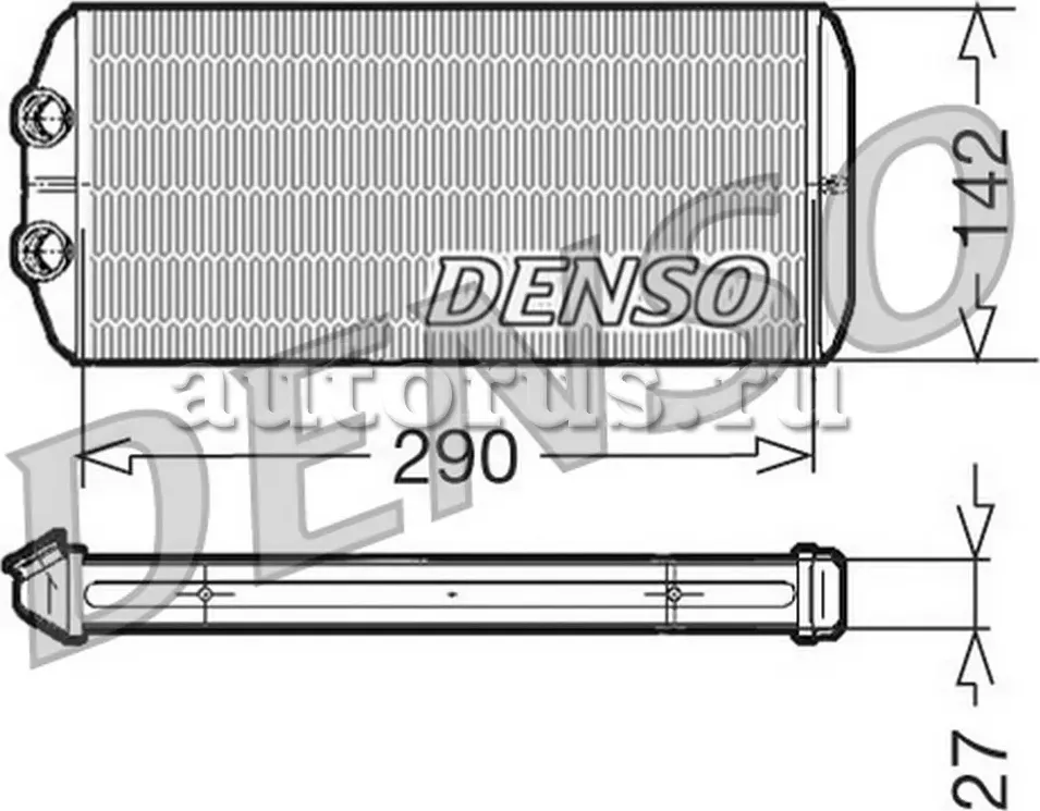 Радиатор отопителя [290x141] (Denso) Denso. Артикул DRR07005