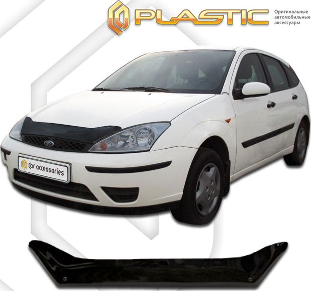Дефлектор СА Пластик для капота (Classic черный) Ford Focus 1999-2004. Артикул 2010010100667