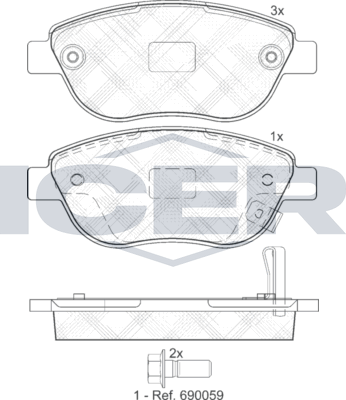Тормозные колодки Icer. Артикул 181809