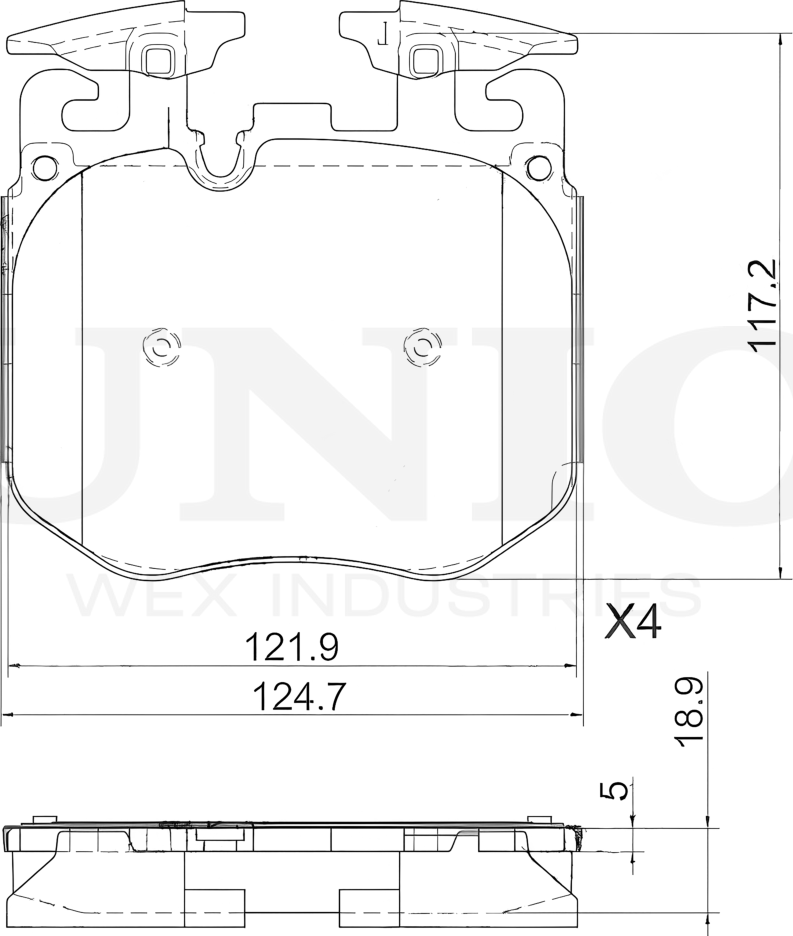 Колодки тормозные дисковые, комплект (Unio). Артикул BRP-20201