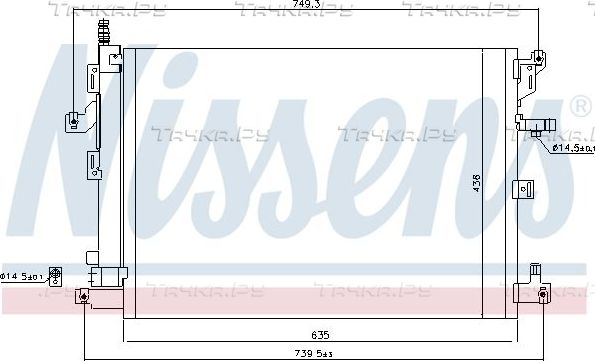 Радиатор кондиционера (конденсатор) Nissens (алюминий). Артикул 940089
