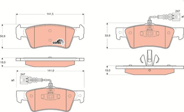 Тормозные колодки TRW COTEC. Артикул GDB1672