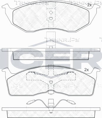 Тормозные колодки Icer передние для Chrysler Voyager IV 1999-2000. Артикул 181377