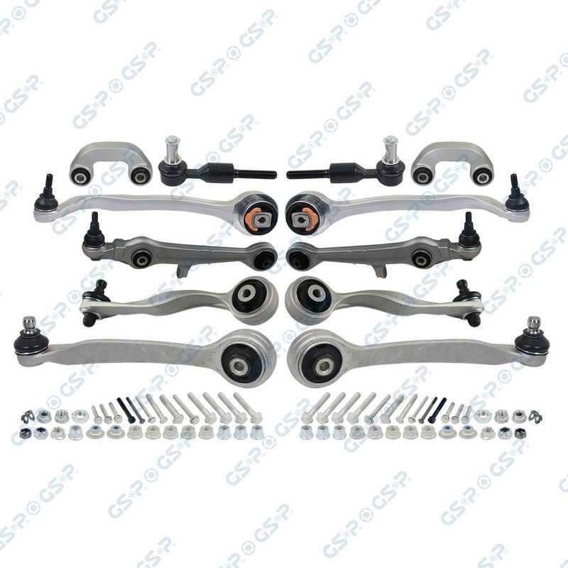 Комплект подвески AUDI A6/VW PASSAT B5+ 97- пер. (8рыч.+2нак.+2тяг.стаб.+крепеж) GSP. Артикул S990067SK