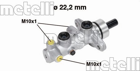 Тормозной цилиндр главный Metelli (алюминий). Артикул 05-0688