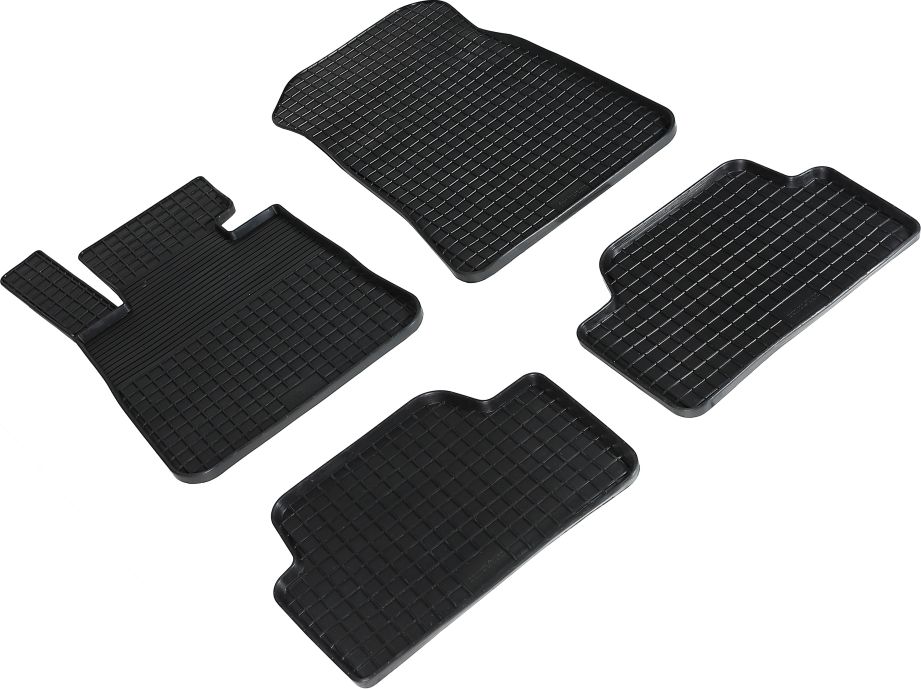 Коврики резиновые Seintex с узором сетка для салона BMW 1 E81 2007-2011. Артикул 85400