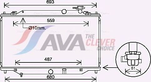 Радиатор охлаждения двигателя AVA ** CLEVER FIT **. Артикул MZ2269
