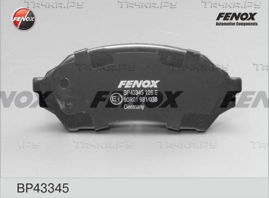 Тормозные колодки Fenox. Артикул BP43345