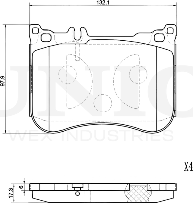 Колодки тормозные дисковые, комплект (Unio). Артикул BRP-20445