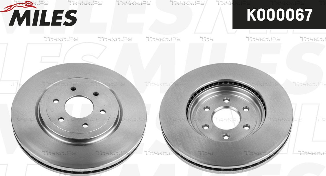 Тормозной диск Miles передний для Nissan Pathfinder R51 2005-2014. Артикул K000067