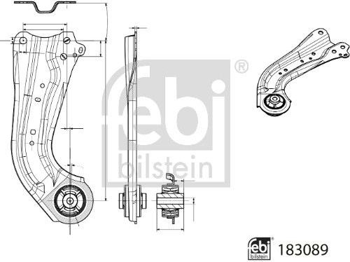 Поперечный рычаг задней подвески Febi Bilstein (Листовая сталь). Артикул 183089