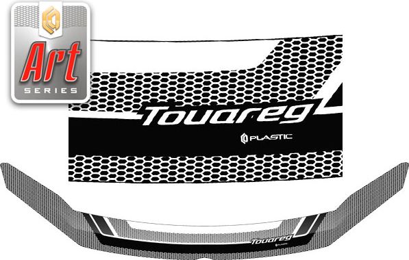 Дефлектор СА Пластик для капота exclusive (Серия "Art" белая) Volkswagen Touareg 2010-2018. Артикул 2010061405506