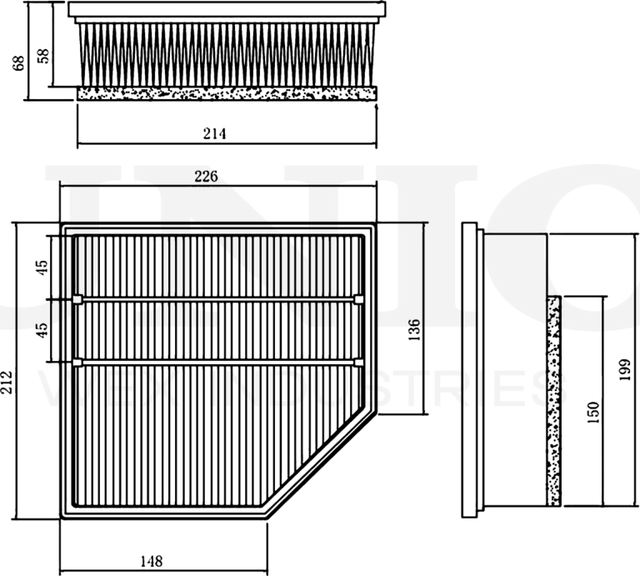 Фильтр воздушный (Unio). Артикул FLT-10169
