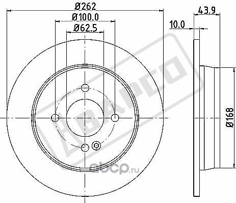 Тормозные диски задн.невентил.BD0265 (Bapco). Артикул BD0265