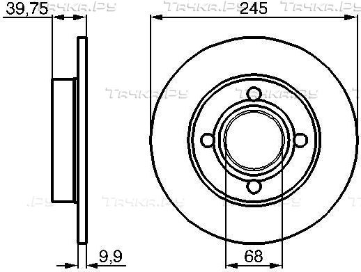 Тормозной диск Bosch задний для Audi Coupe II (B3) 1988-1995. Артикул 0 986 478 216