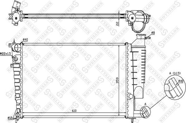 Радиатор охлаждения двигателя Stellox. Артикул 10-26096-SX