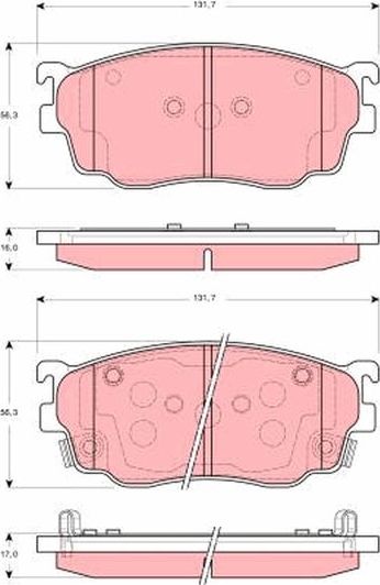 Тормозные колодки TRW передние для Mazda Premacy I (CP) 2001-2005. Артикул GDB3253