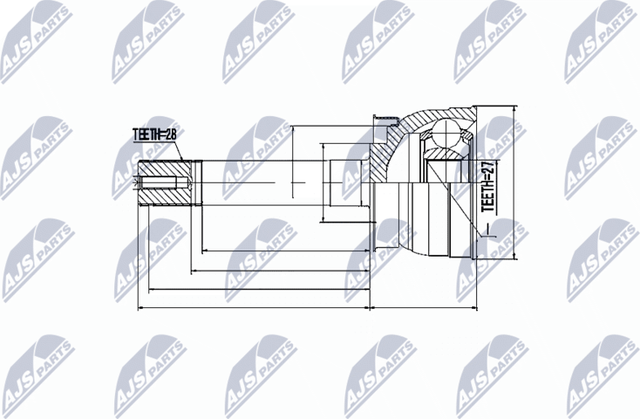 Шрус внутренний (граната) NTY передний для Nissan Pathfinder R50 1997-2004. Артикул NPZ-NS-040