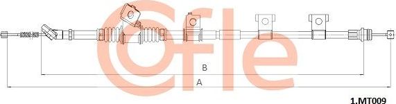 Трос ручника (тросик ручного тормоза) Cofle. Артикул 92.1.MT009
