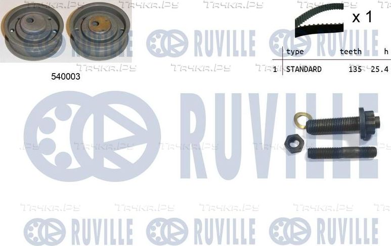 Ремень ГРМ с роликами (комплект) Ruville для Volkswagen Transporter T3 1981-1992. Артикул 550071
