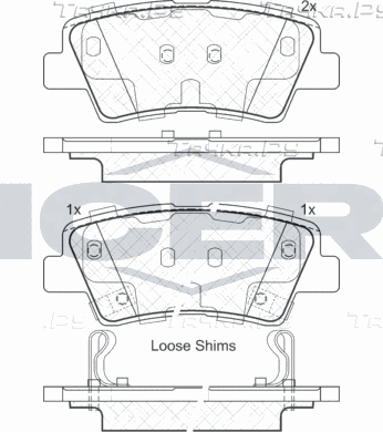 Тормозные колодки Icer задние для Hyundai Sonata V (NF) 2005-2010. Артикул 181976