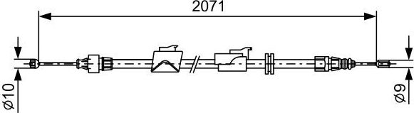 Трос ручника (тросик ручного тормоза) Bosch задний правый для Ford S-MAX I 2007-2014. Артикул 1 987 482 242