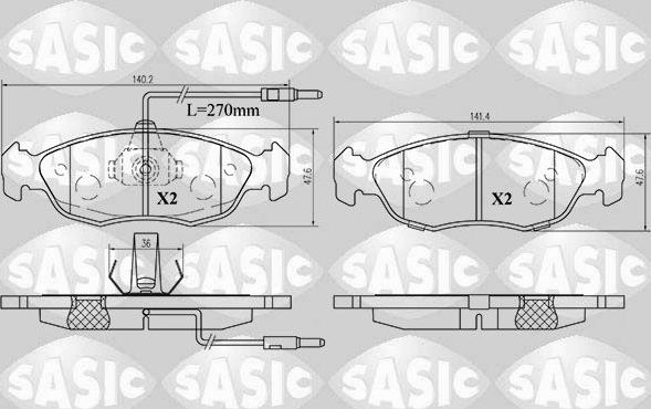 Тормозные колодки Sasic. Артикул 6210031
