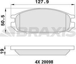 Тормозные колодки Braxis. Артикул AA0428