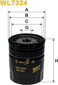 Масляный фильтр WIX Filters для Fiat 124 I 1966-1976. Артикул WL7324