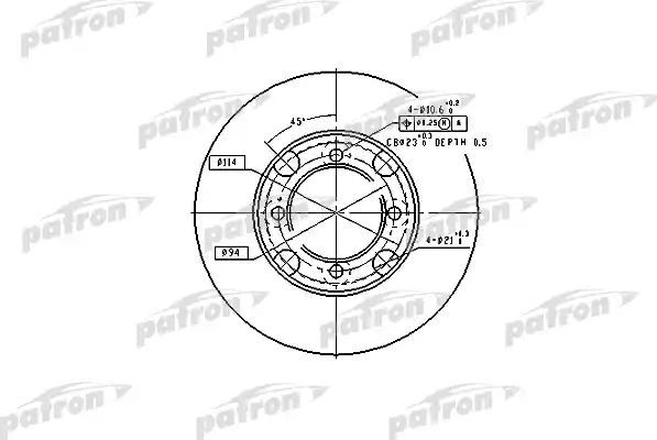 Тормозной диск Patron передний для Mazda 626 III (GD) 1987-1992. Артикул PBD2572